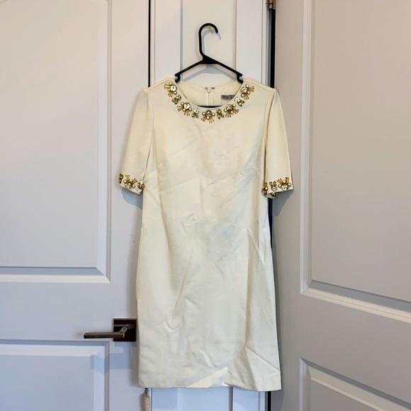 LIKE NEW: White mid-length embellished dress